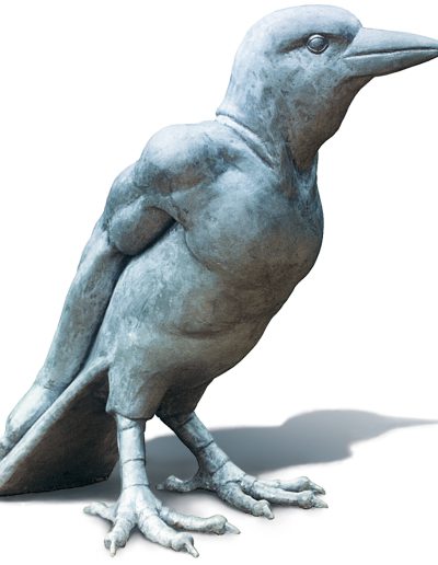 Jackdaw with human arms as wings